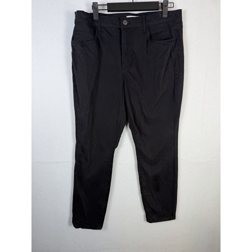 LOFT Skinny Black Jeans Womens Size 12 Dark Wash Stretch Slim Pockets Denim